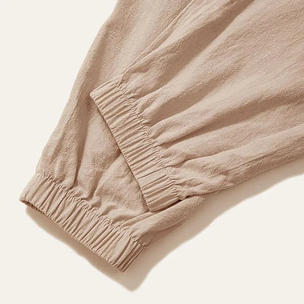 PANTALONES HAREM PARA HOMBRE,de algodon y lino con tiro bajo