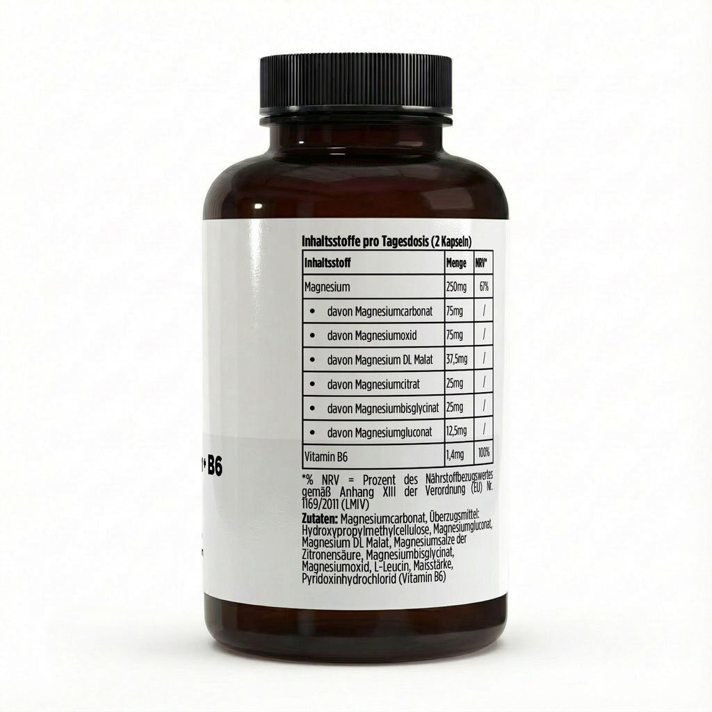 Magnesio 6x Komplex + B6 - 120 capsulas veganas