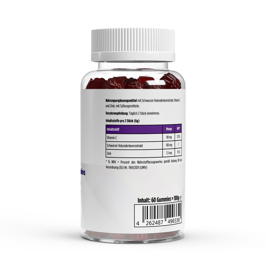 Gominolas Elderberry + Vitamin C + Zink - 60 Stk.